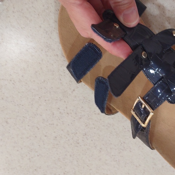 Vionic by Orthaheel Radia Blue Croc Embossed Wedge Sandals Size 9 Medium NWOT - Picture 9 of 11